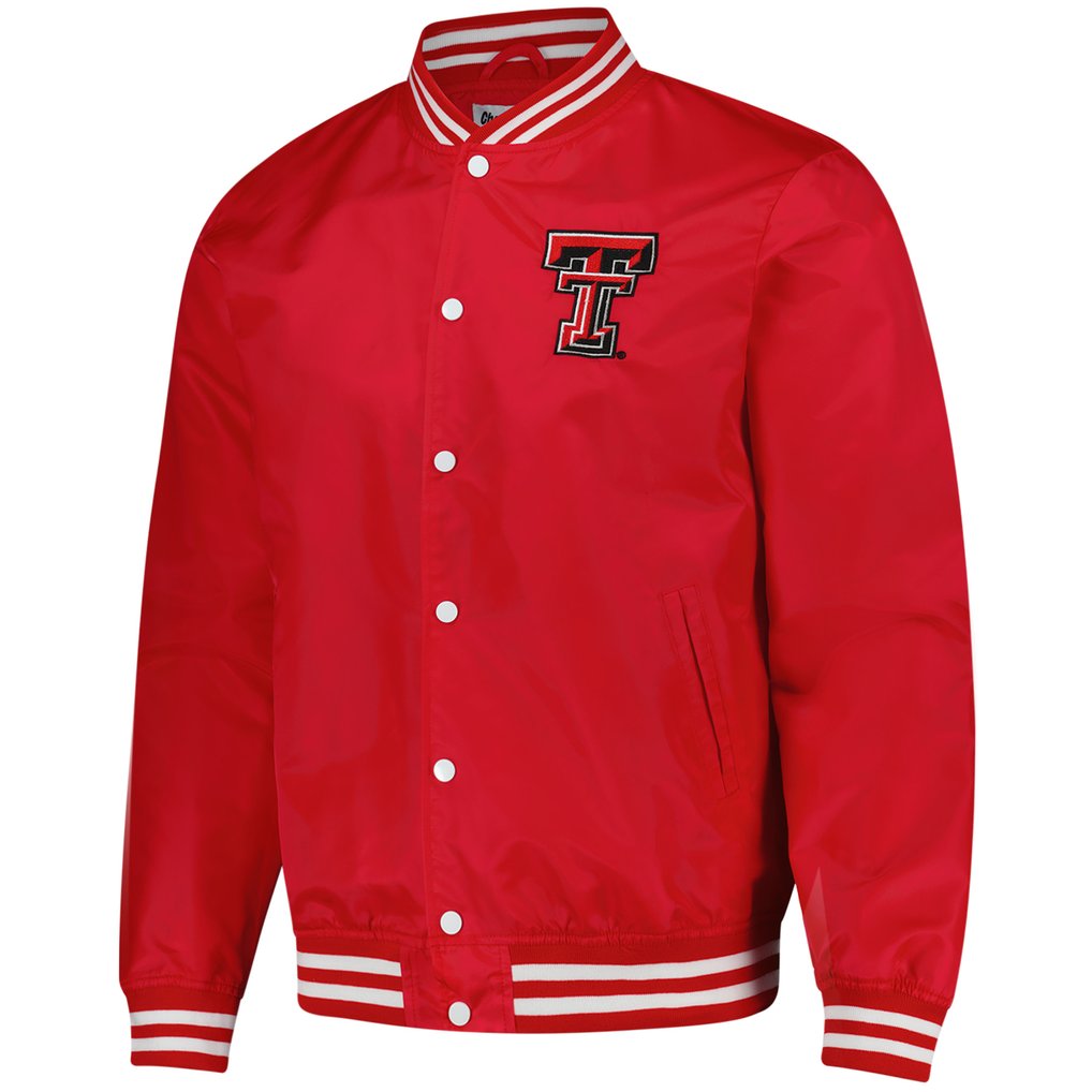  Texas Tech Red Raiders Charlie Hustle Unisex Full-Snap Varsity Jacket - Red